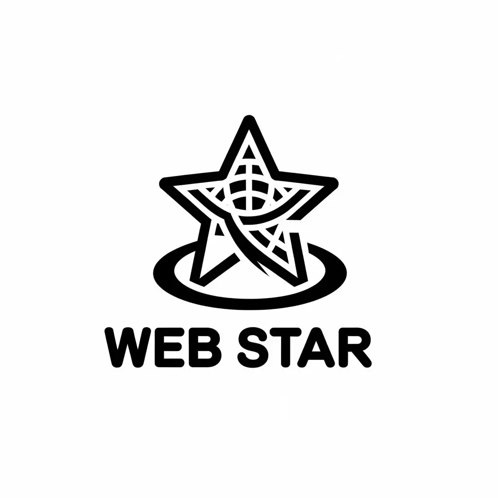 LOGO Design for Web Star Minimalistic Web and Star Theme for Internet Industry