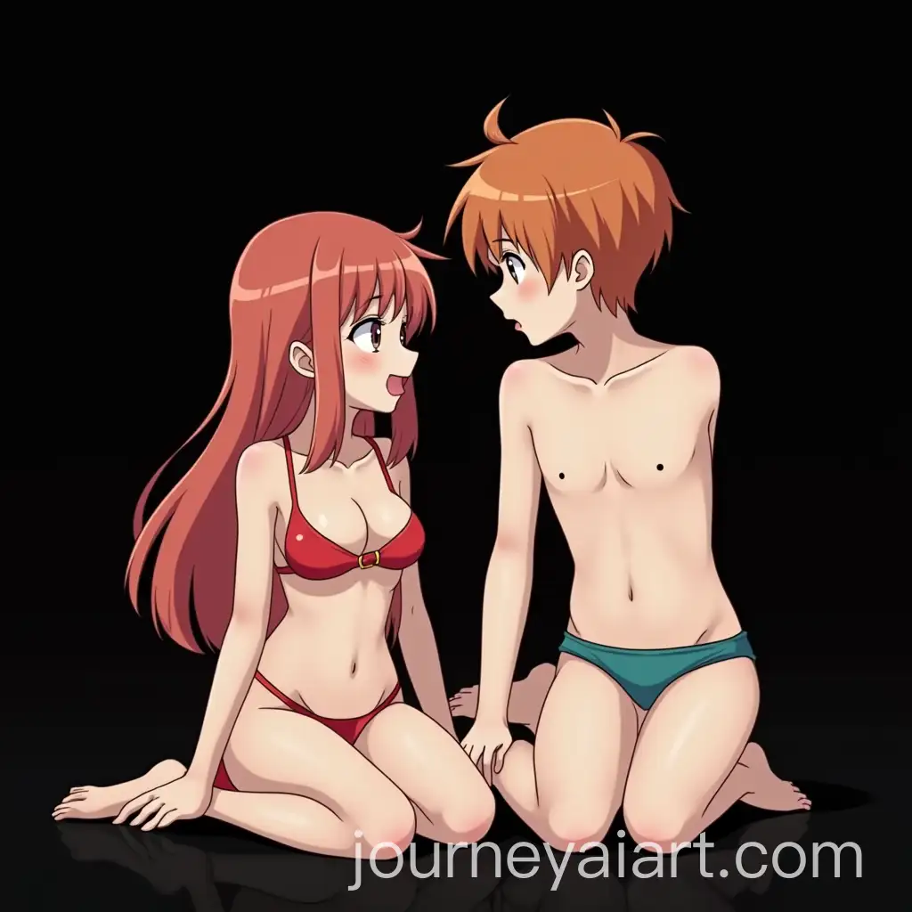 Anime-Girl-and-Boy-in-Swimsuits-with-Black-Background