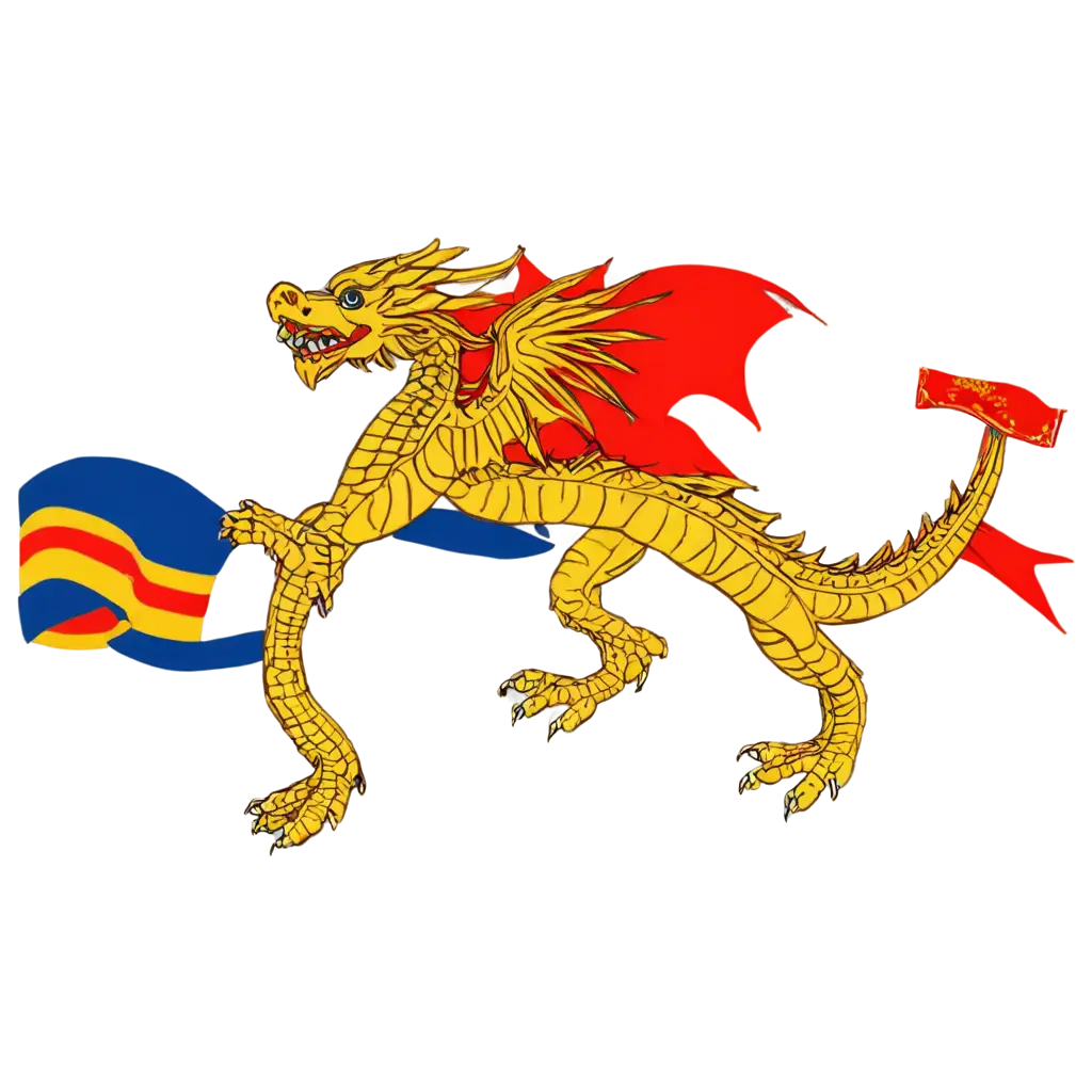 Golden-Dragon-Flag-PNG-Design-with-Cloth-for-Slogan-Simplified-Style-Inspired-by-Garuda-Indonesia-Flag