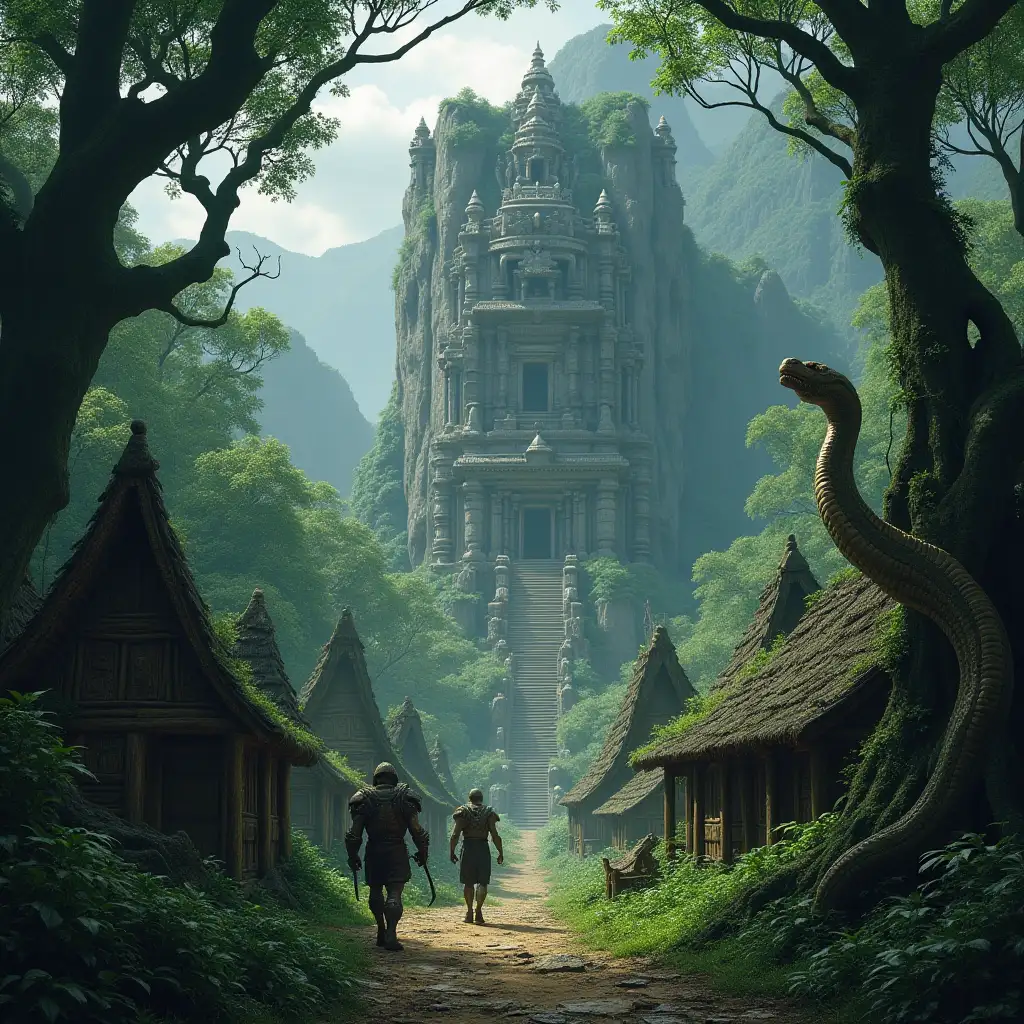 Ancient-YuanTi-Jungle-Village-with-Dark-Temple-and-Serpentine-Carvings