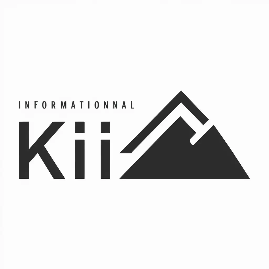 a logo design,with the text "KII", main symbol:Top of mountain K2,Moderate,be used in Informational technologies industry,clear background