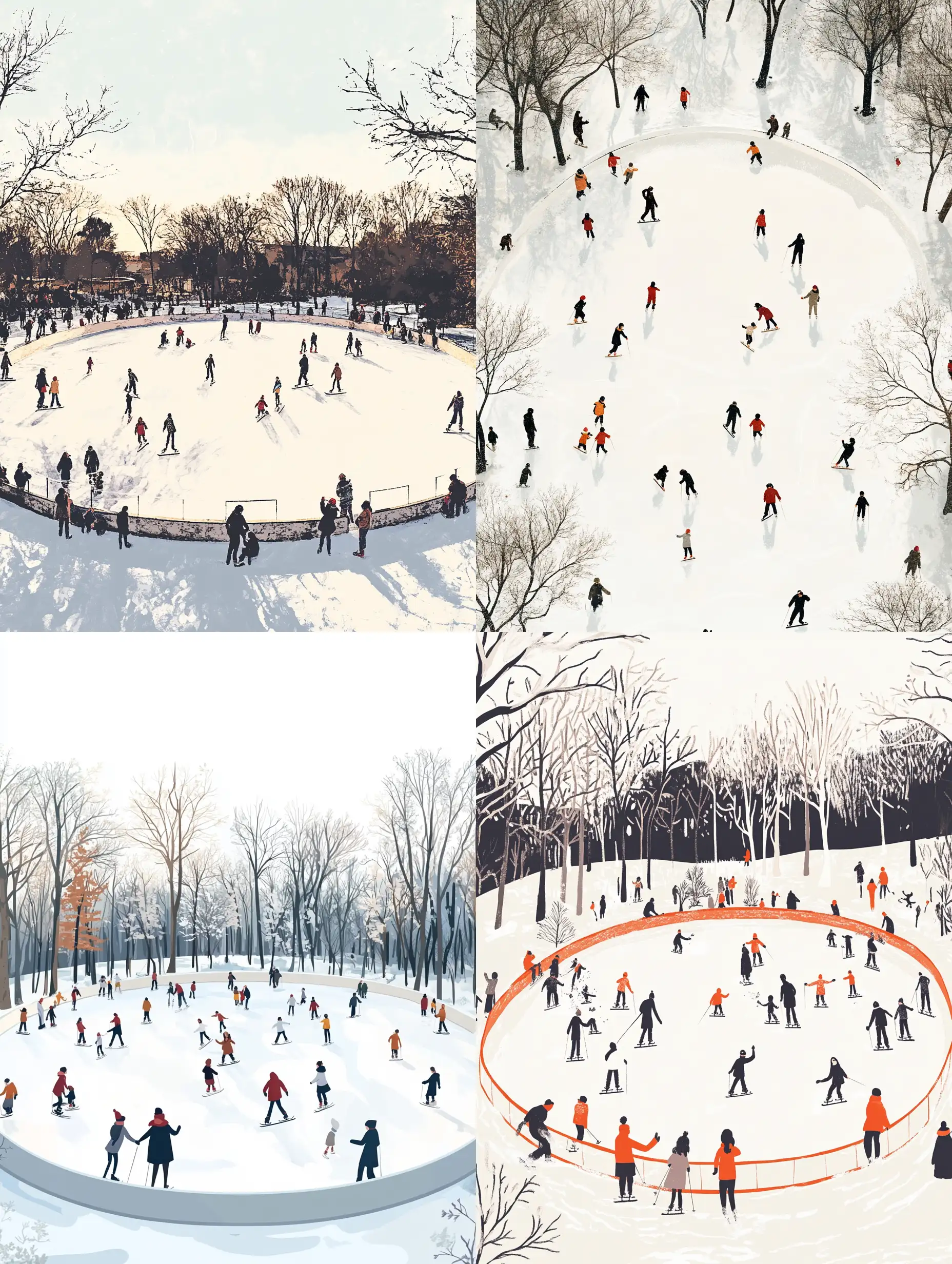 Family-Fun-on-a-Super-Ellipse-Ice-Rink-in-a-Winter-Park