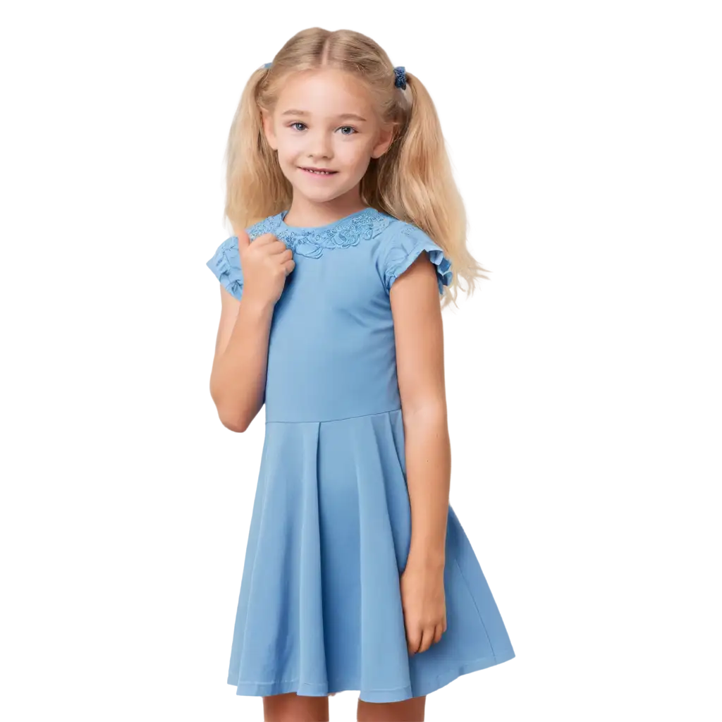 PNG-Image-of-Little-Girl-with-Blonde-Hair-in-Blue-Dress-Enhanced-Quality-and-Versatility