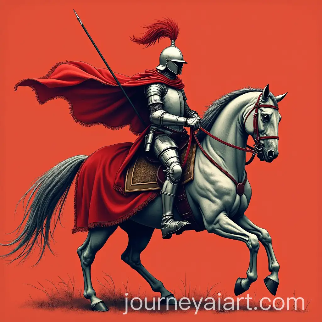 European-Knight-on-Horseback-with-Red-Heraldry