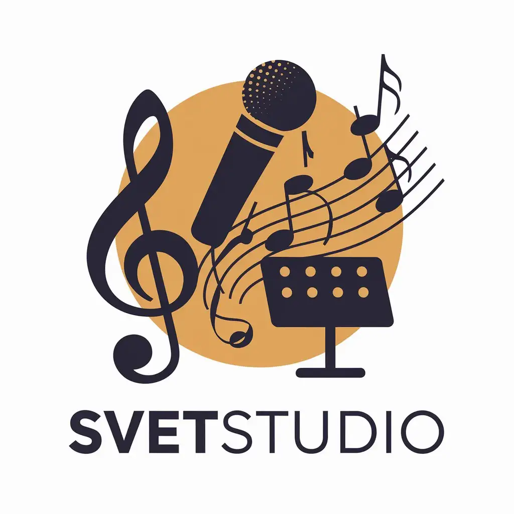 LOGO-Design-for-SvetStudio-Microphone-and-Music-Stand-Symbol-in-Education-Industry