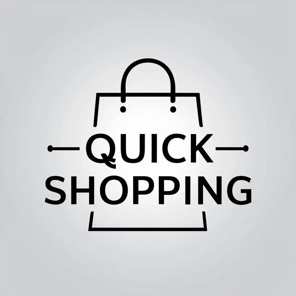 a vector logo design,with the text "Quick Shopping", main symbol:shopping bag, logo,Minimalistic,be used in Retail industry,clear background