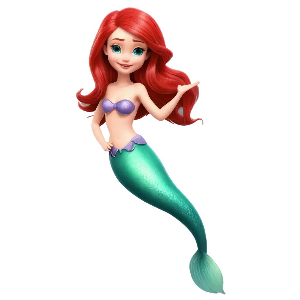 Cartoon-Mermaid-with-Red-Hair-PNG-Image-for-Digital-and-Creative-Projects