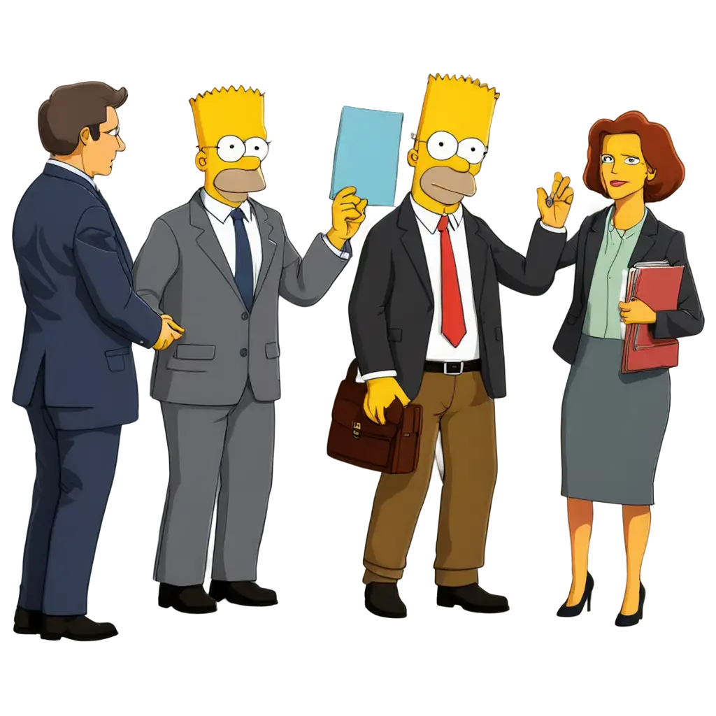 Cartoon-Simpson-Wearing-Suit-Handing-Out-Flyers-PNG-Image-for-Vibrant-Marketing-Campaigns