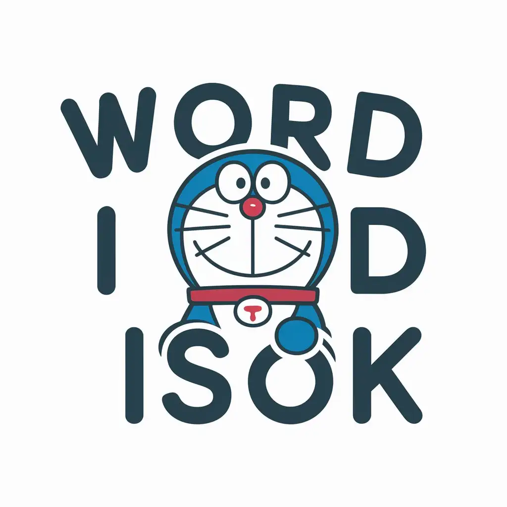 LOGO-Design-for-Word-IsOk-Doraemon-Robot-Cat-Theme-in-Education-Industry