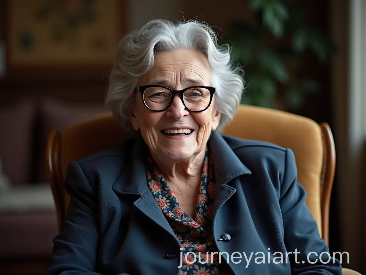 Elderly-Woman-in-Elegant-Pose-Laughing-with-Grace-and-Blue-Eyes
