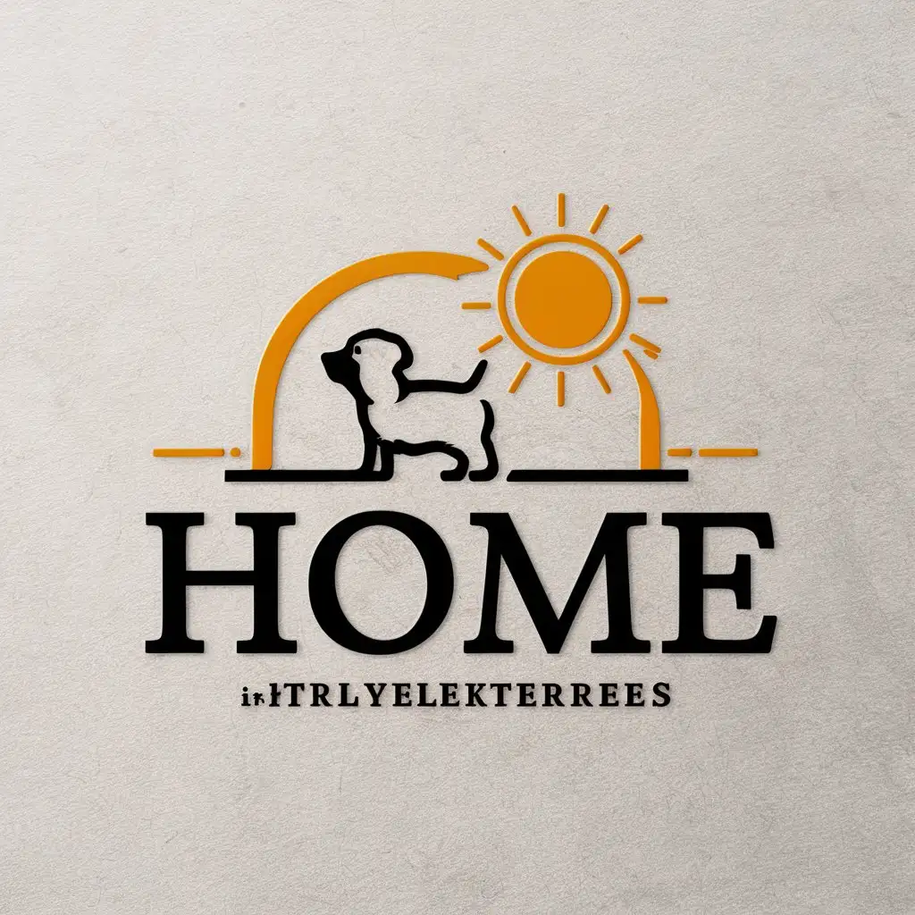 LOGO-Design-For-Home-Vector-Logo-with-Little-Dog-and-Sun-Theme