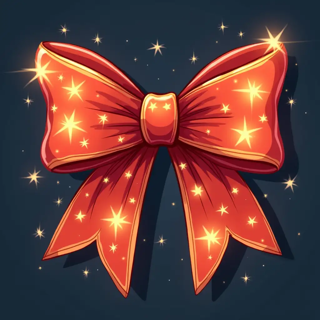 cartoon Christmas Light Bow; Christmas Coquette Bow PNG Design; Christmas Lights