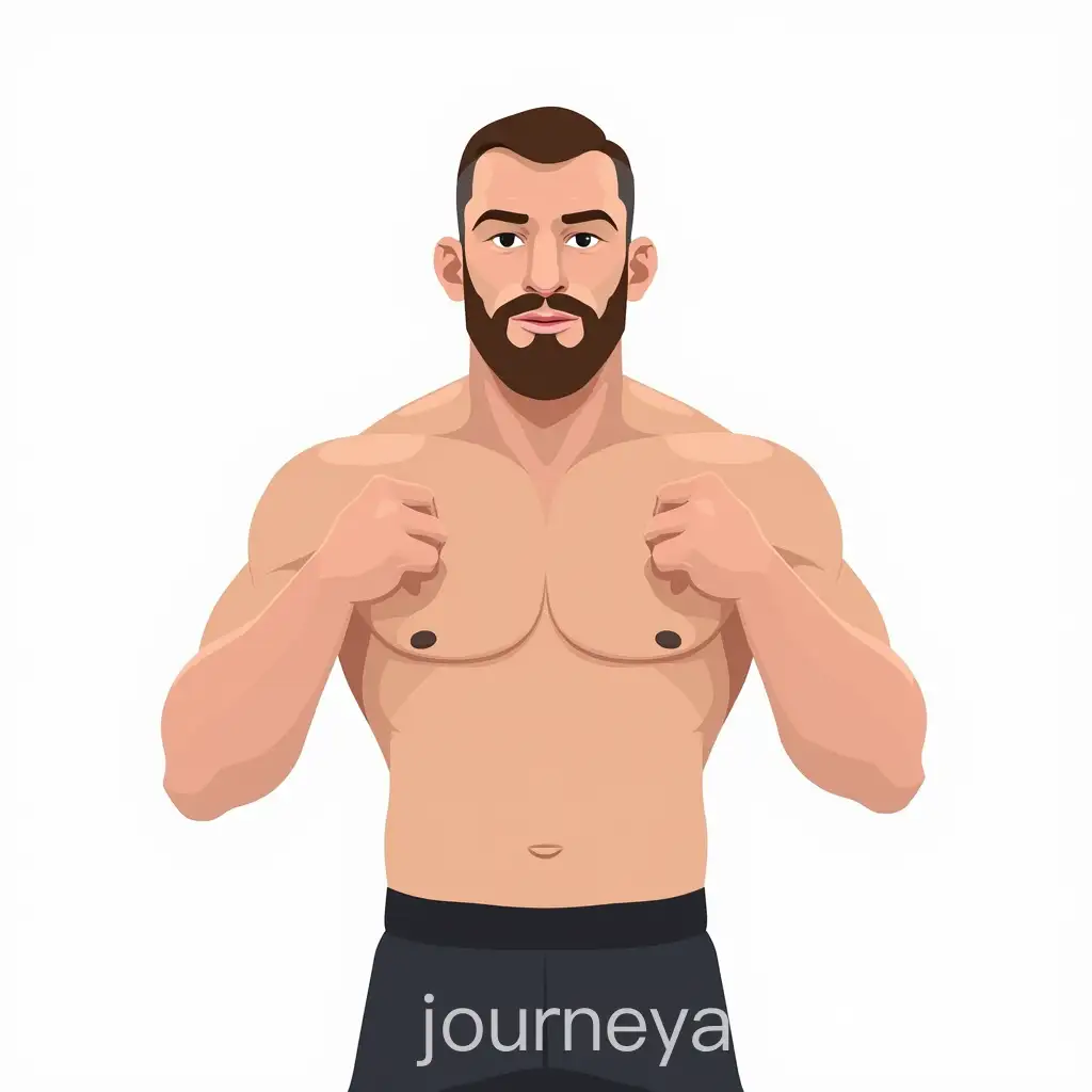 Stylized-Vector-Illustration-of-Conor-McGregor-with-Defined-Muscles-and-Neutral-Pose