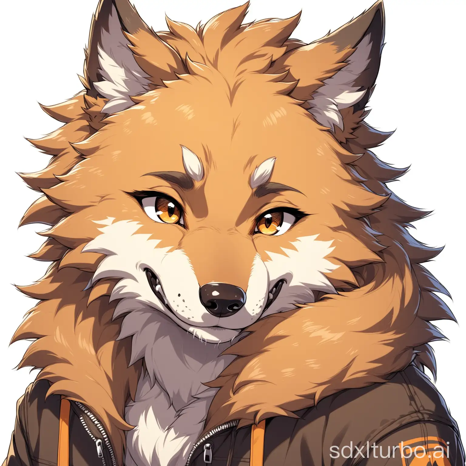 Shy-Young-Male-Wolf-with-Detailed-Brown-Fur