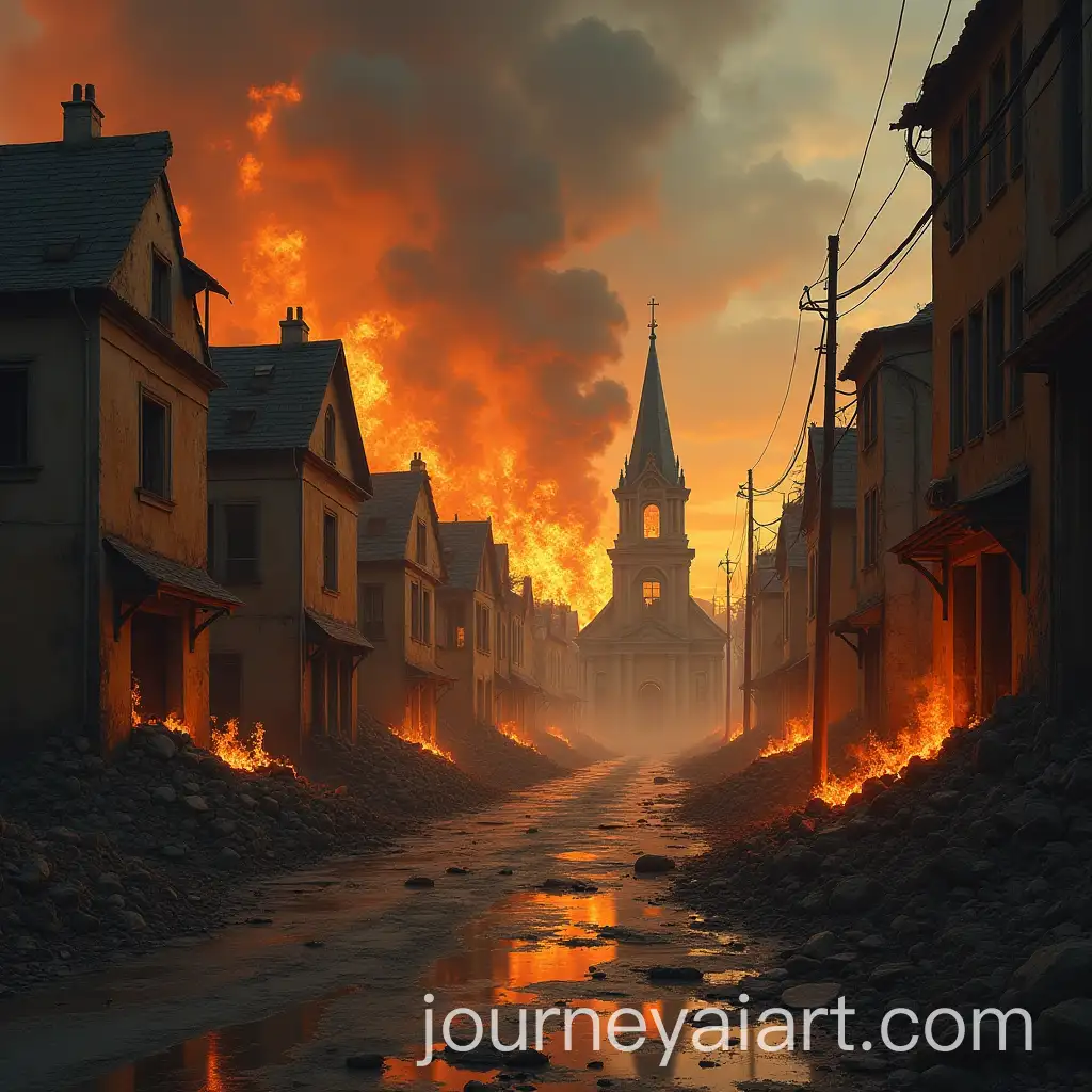 Apocalyptic-Street-Scene-with-Unharmed-Church