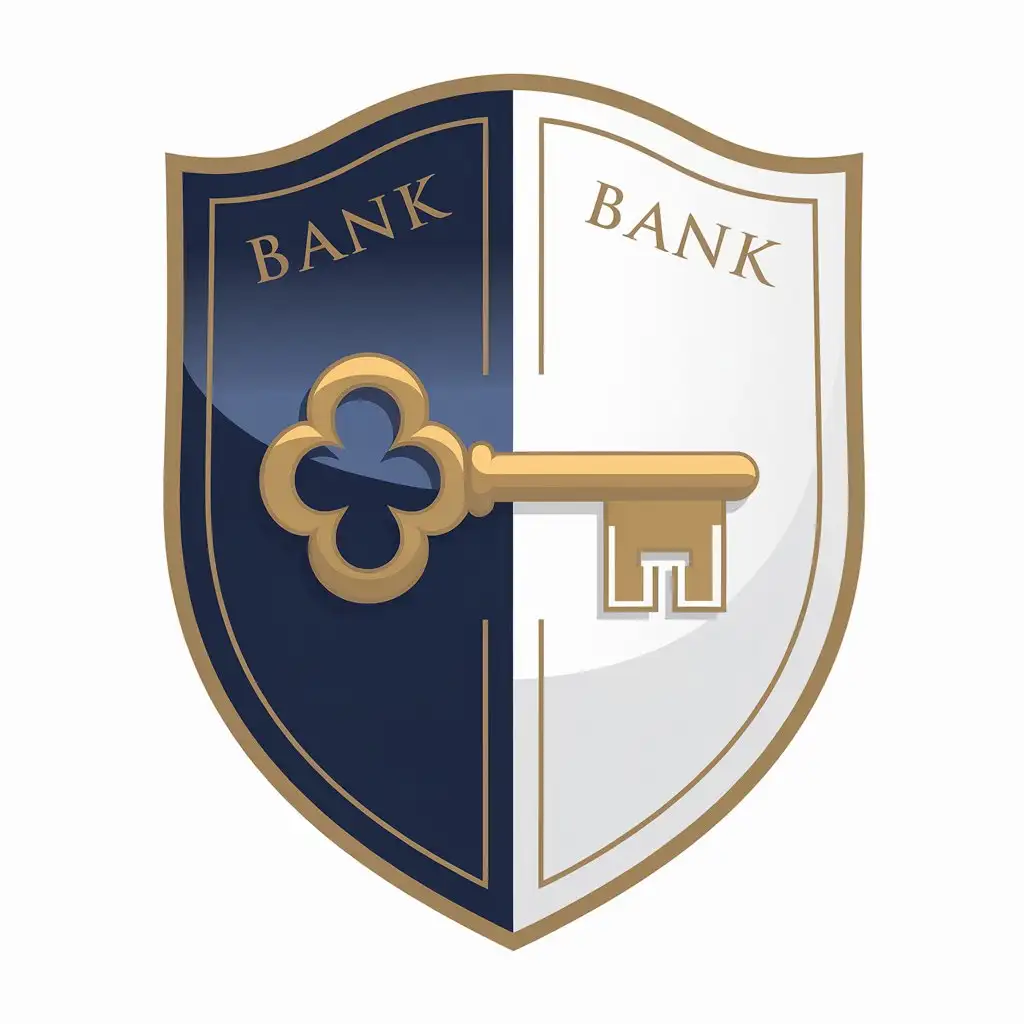 LOGO-Design-for-Finance-Shield-Vector-Art-with-Bank-Text-and-Clear-Background