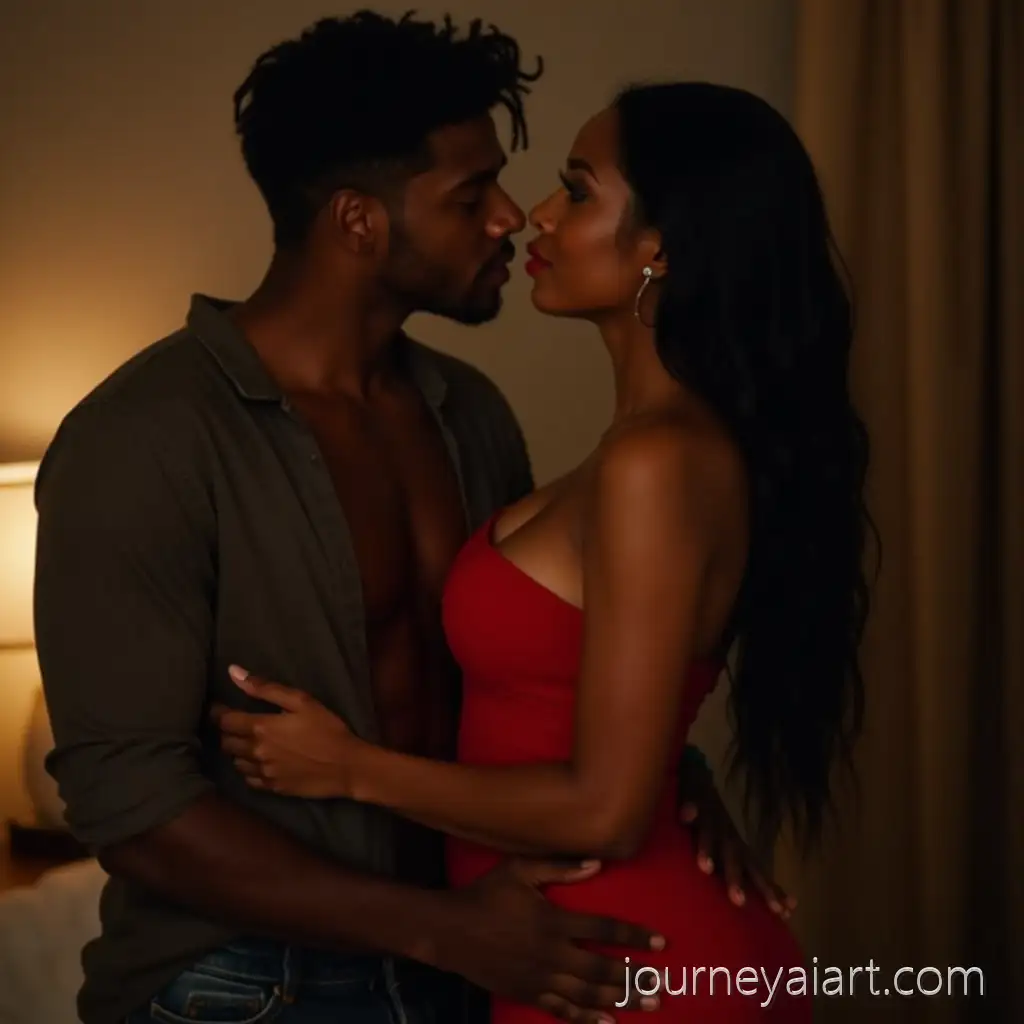 Intimate-Romantic-Moment-Between-a-Young-Couple-in-a-Bedroom