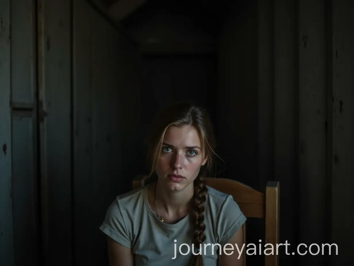 Moonlit-Russian-Village-Weary-Woman-in-Old-Country-House