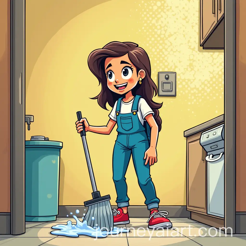 High-School-Student-Cleaning-Up-in-Comic-Style