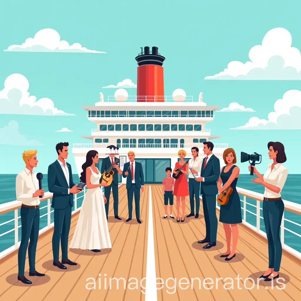 Diverse-GroupAI-Image-Prompt-Expansion-of-People-on-a-Cruise-Ship-Deck-in-Cartoon-Style