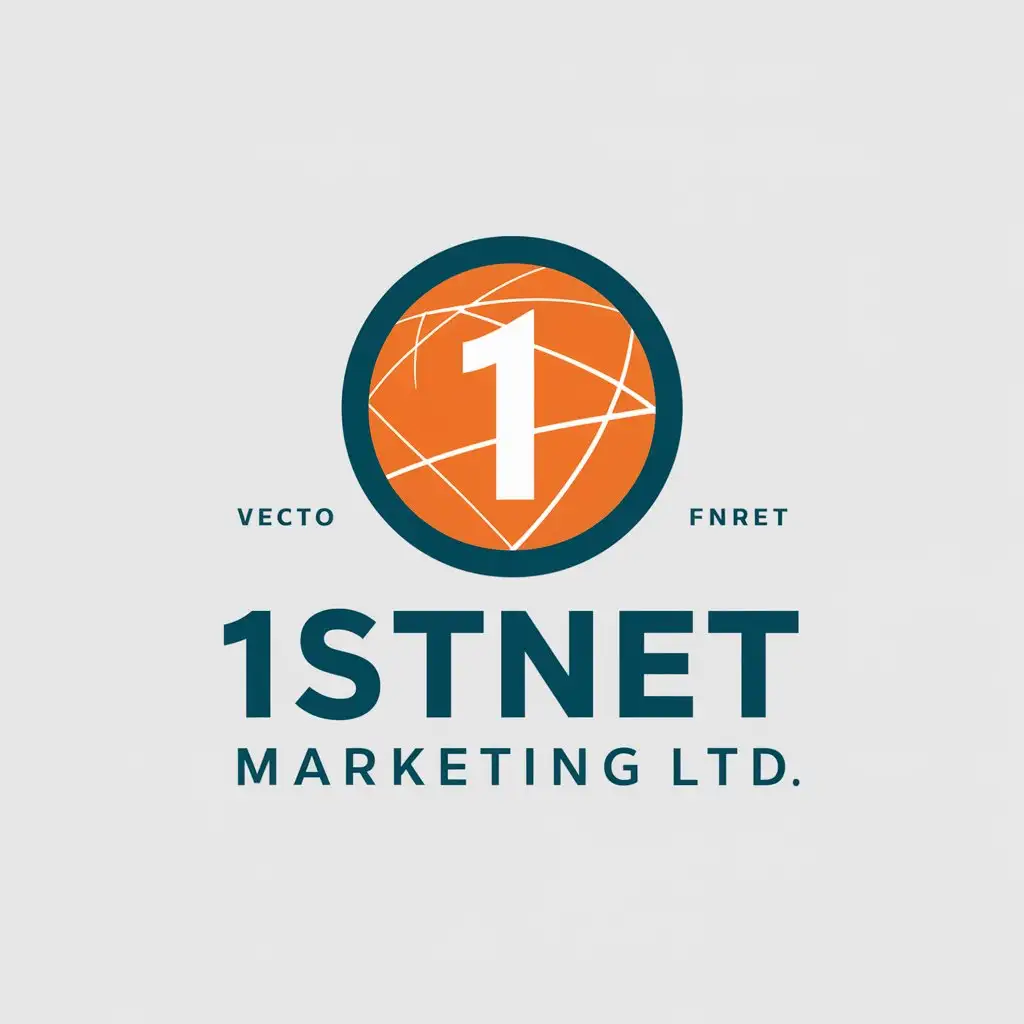 LOGO Design for 1stNet Marketing Ltd Modern Computer Symbol on Clear Background