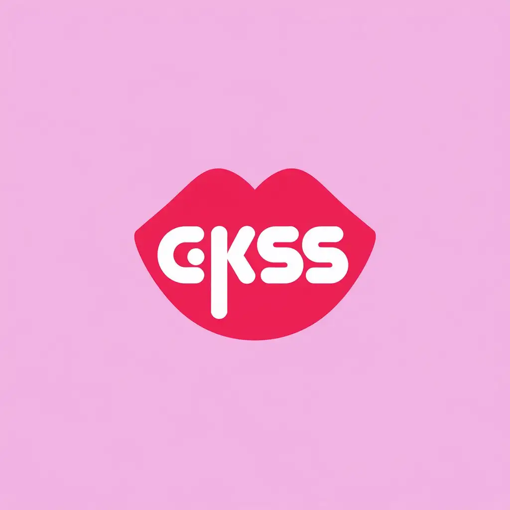 LOGO Design for GKiss Vector Design with Lips Icon and Clear Background