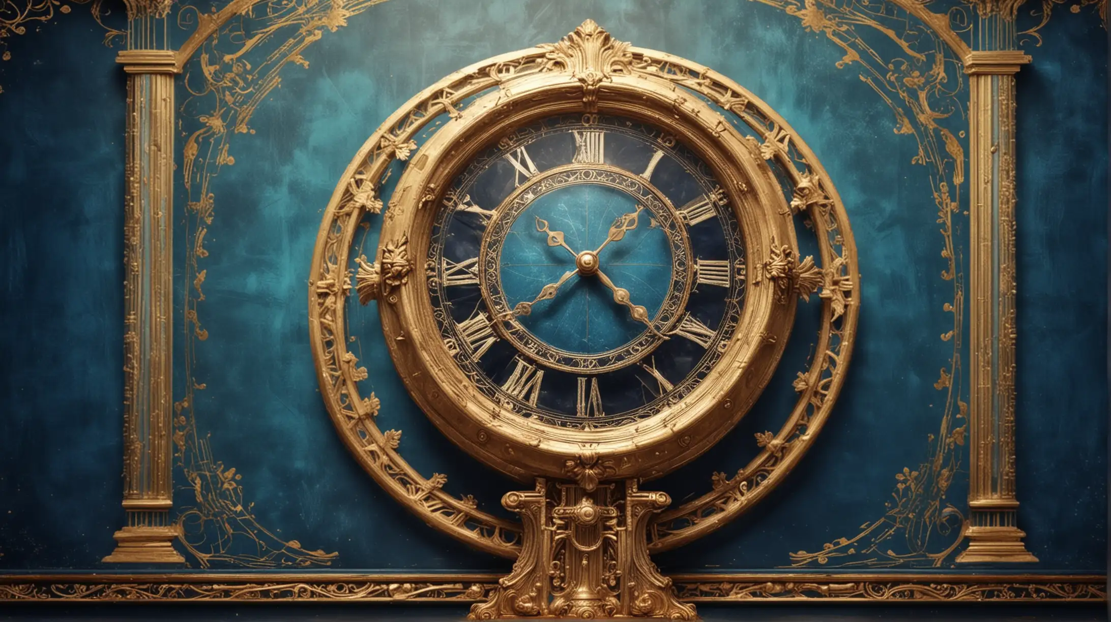 Elegant Gala Dinner with Ancient Clock and Golden Time Travel Theme