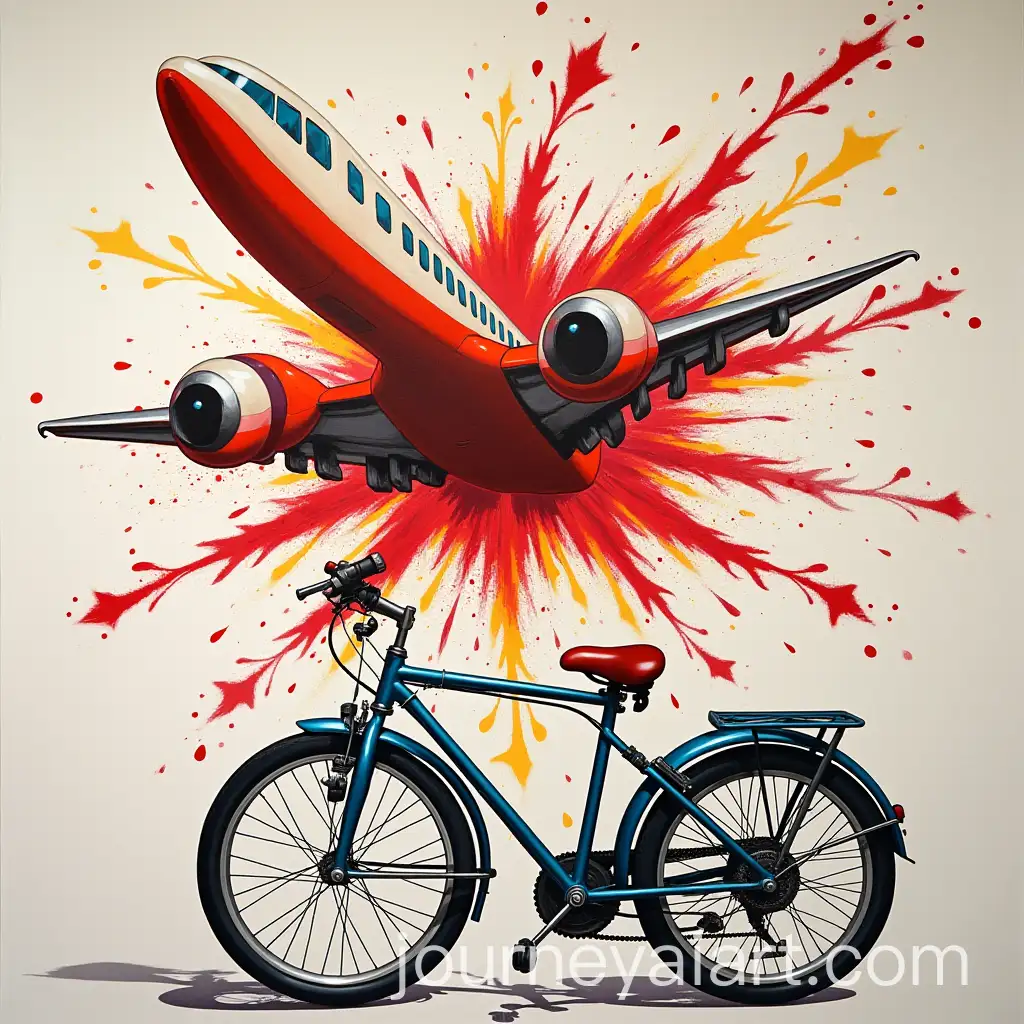 Pop-Art-Explosion-Airplane-Lipstick-and-Bicycle-Fusion