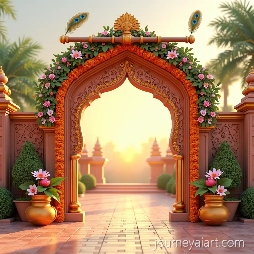 Krishna-Janmashtami-Event-Entrance-Arch-with-Traditional-Indian-Aesthetics