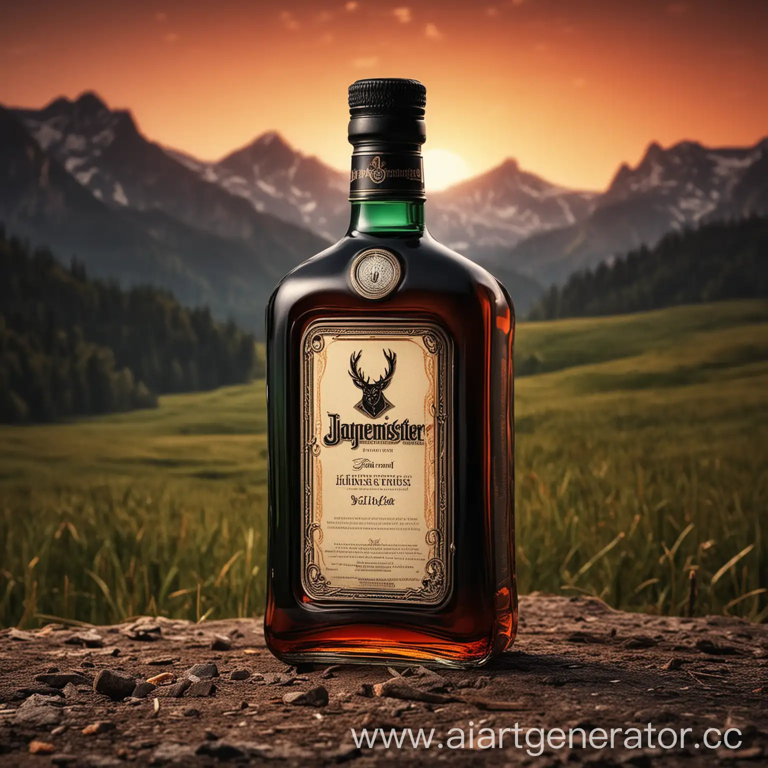 Jägermeister is a beautiful bottle, with a beautiful background