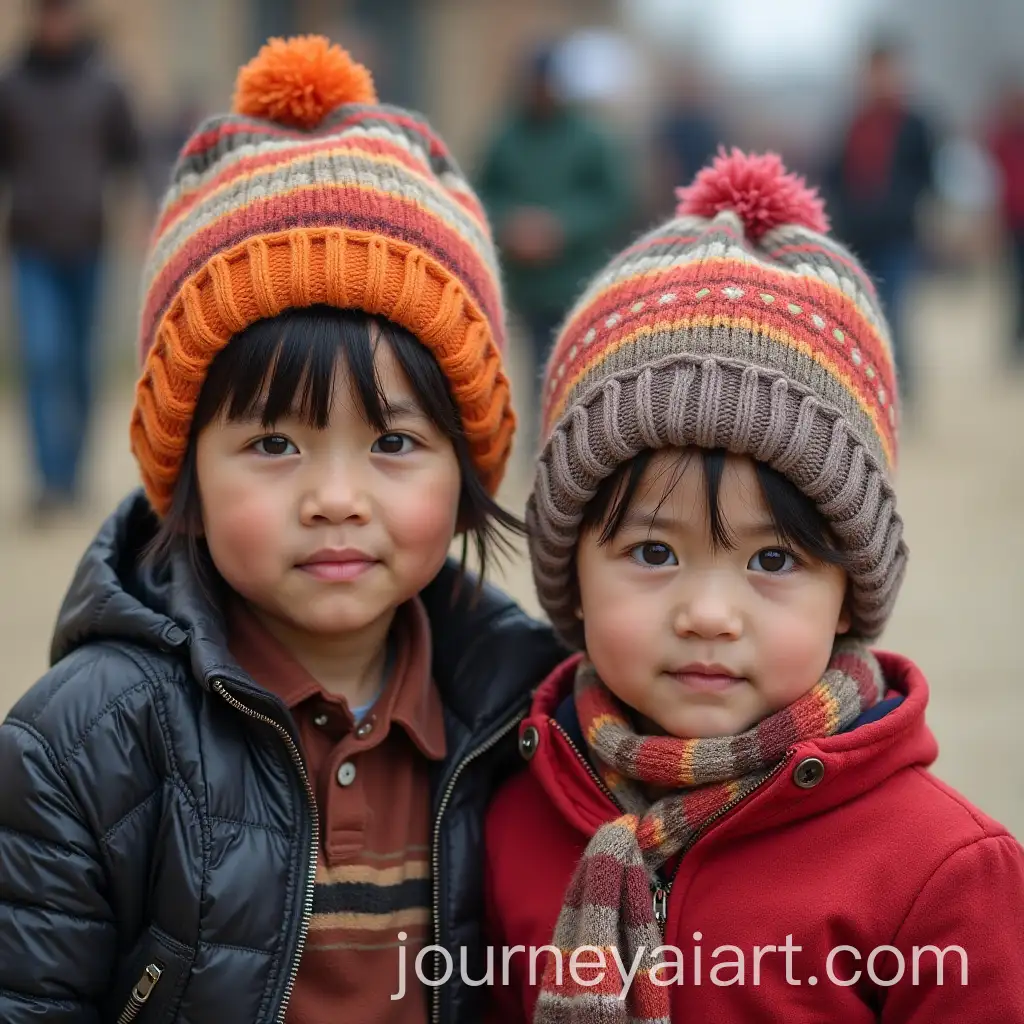 Portrait-of-Uyghur-Children-in-Traditional-Clothing