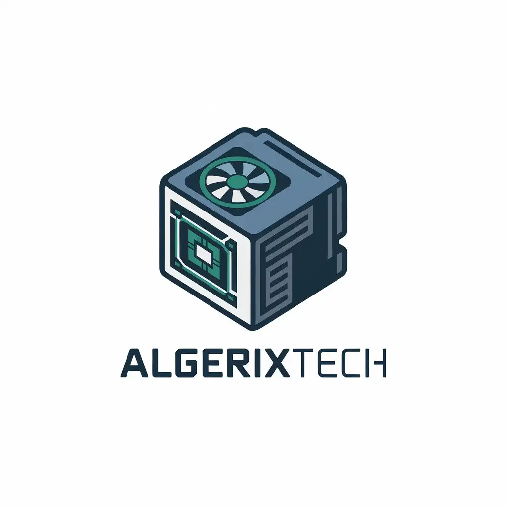 LOGO Design for AlgerixTech PC GPU CPU Symbol with Modern Technology Theme