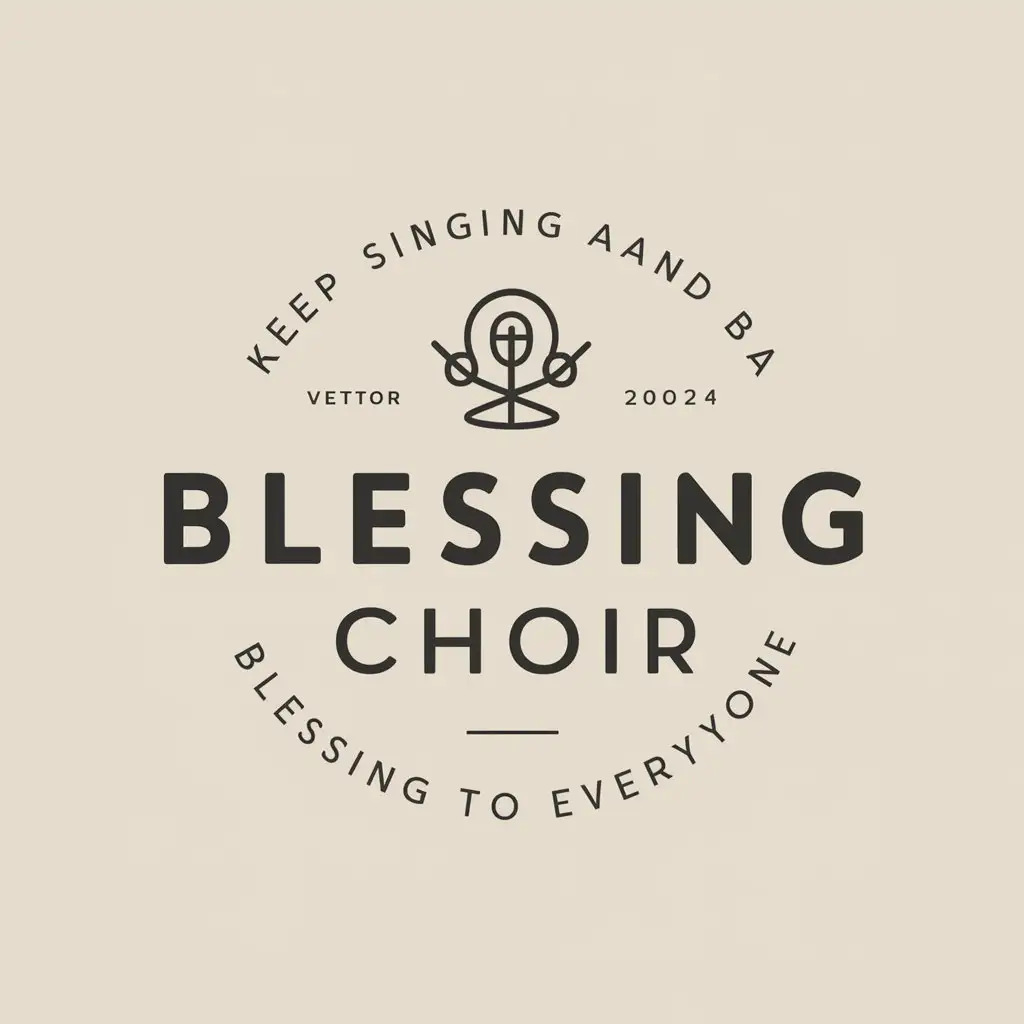 LOGO Design For Blessing Choir Minimalistic Vector Design with Inspirational Singing Theme