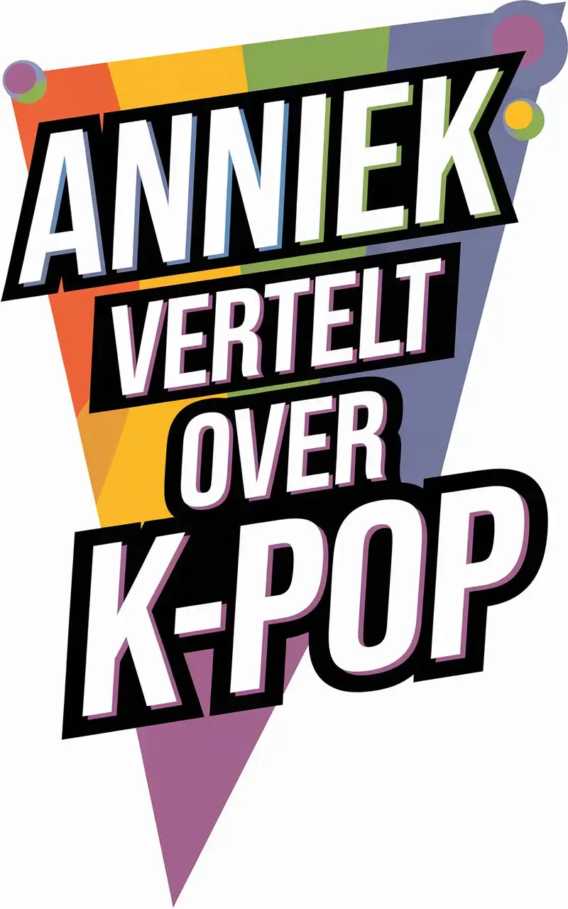 Create a K-pop colorful logo that has this title 'Anniek vertelt over K-pop off',