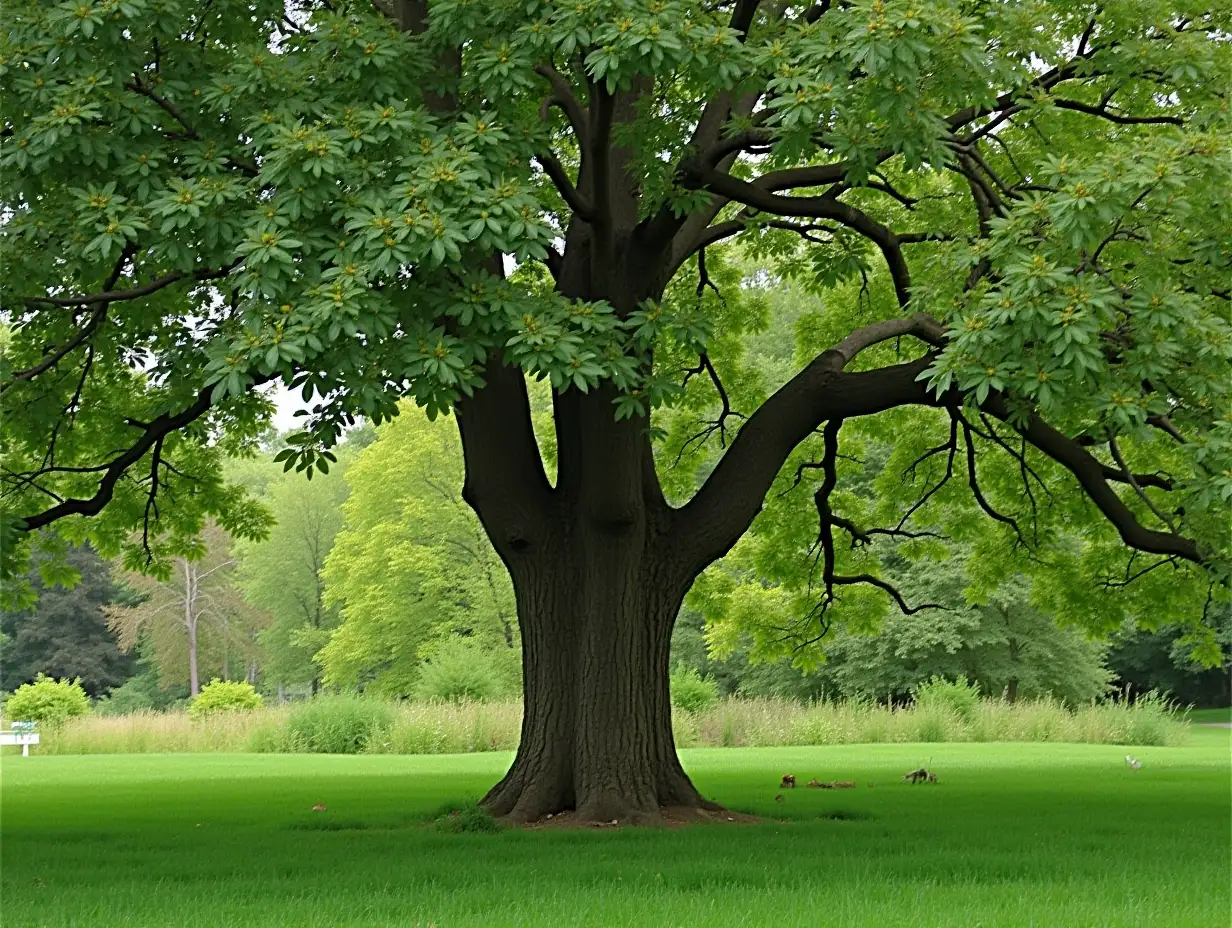 Tree with green back ground