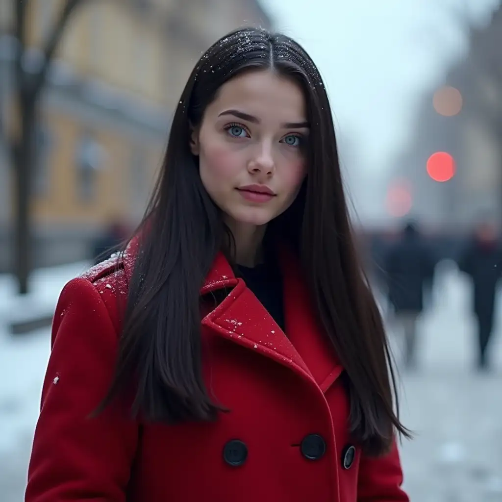 Slim-19YearOld-Girl-in-Red-Coat-on-Snowy-Street-in-Saint-Petersburg