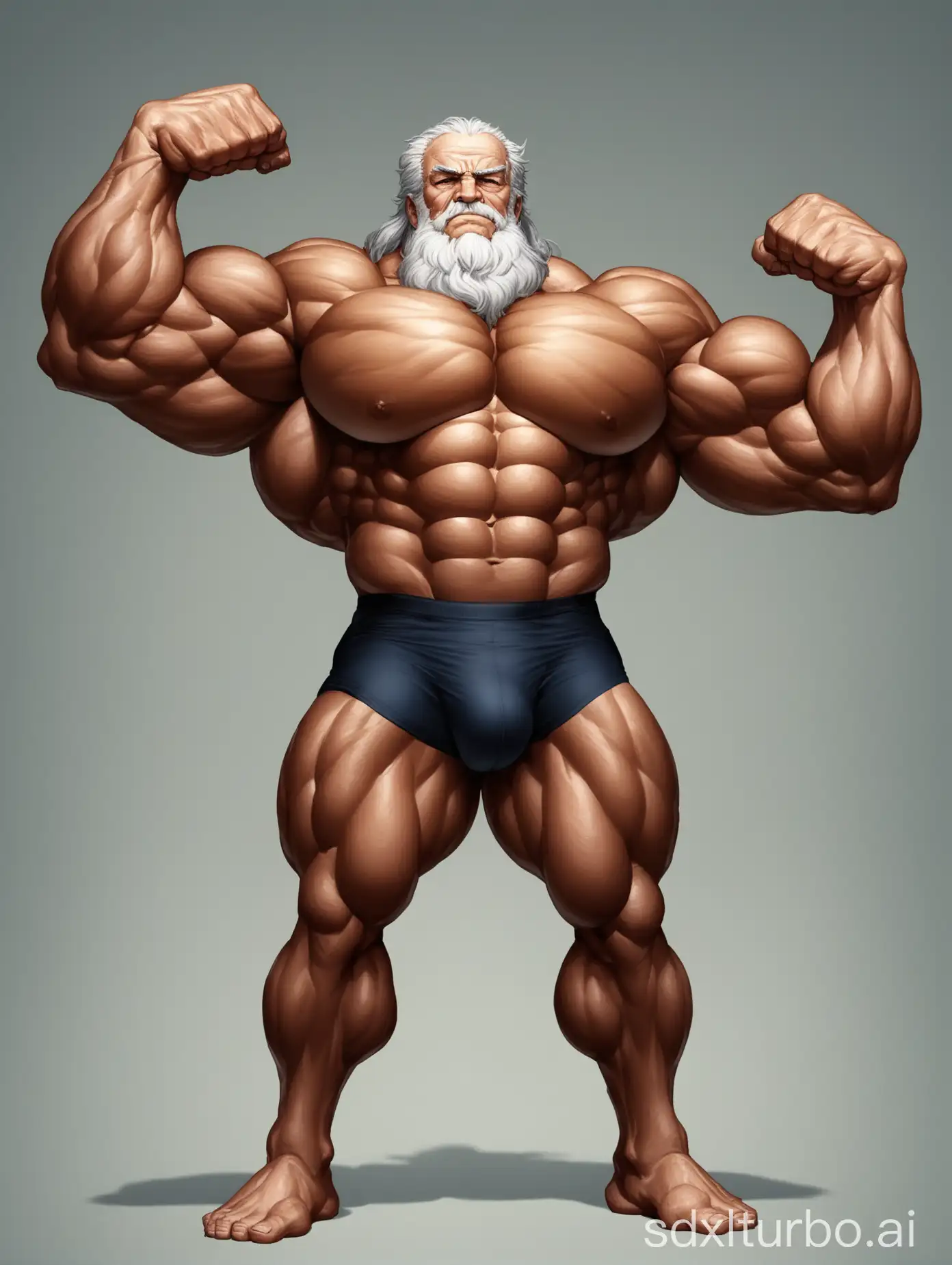 Giant-Old-Man-Flexing-Massive-Muscles-in-Underwear