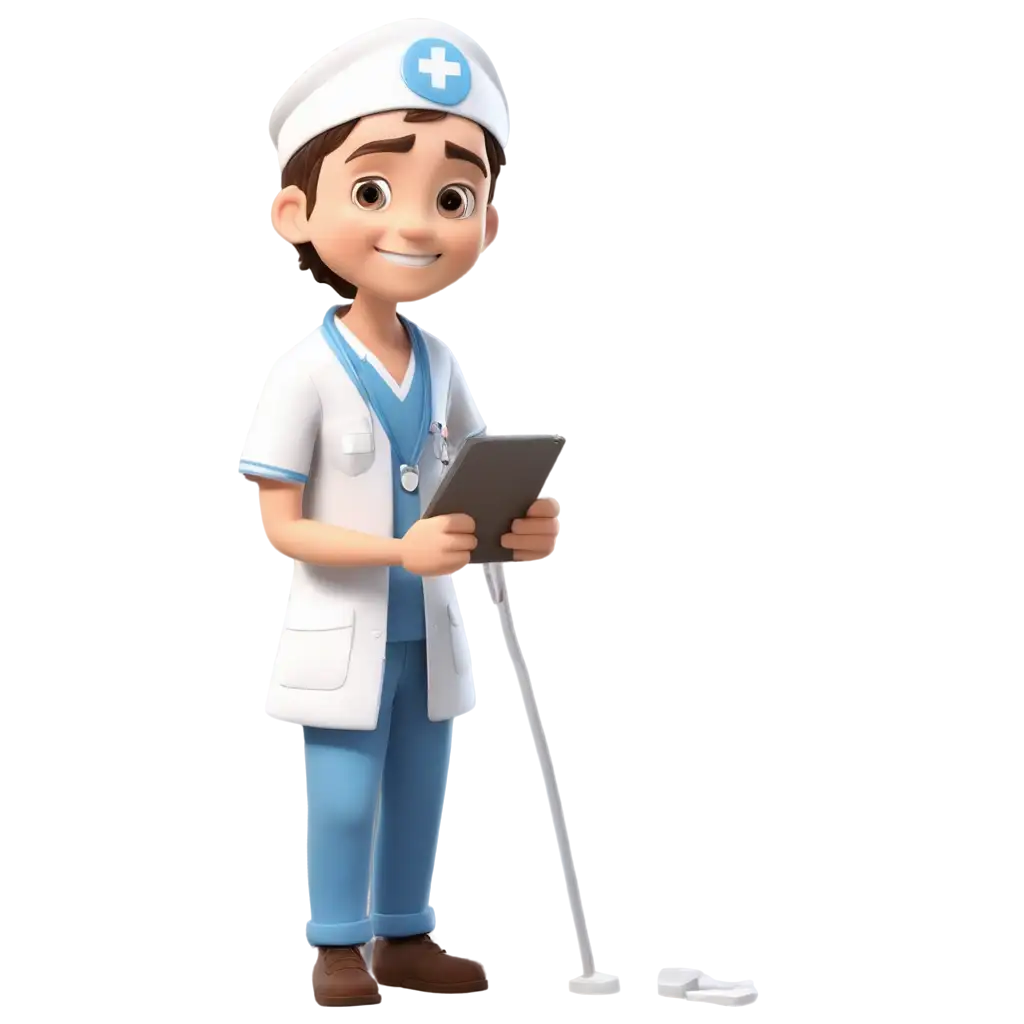 Cute-Male-Nurse-PNG-Image-Isolated-Illustration-with-Clear-Detailing