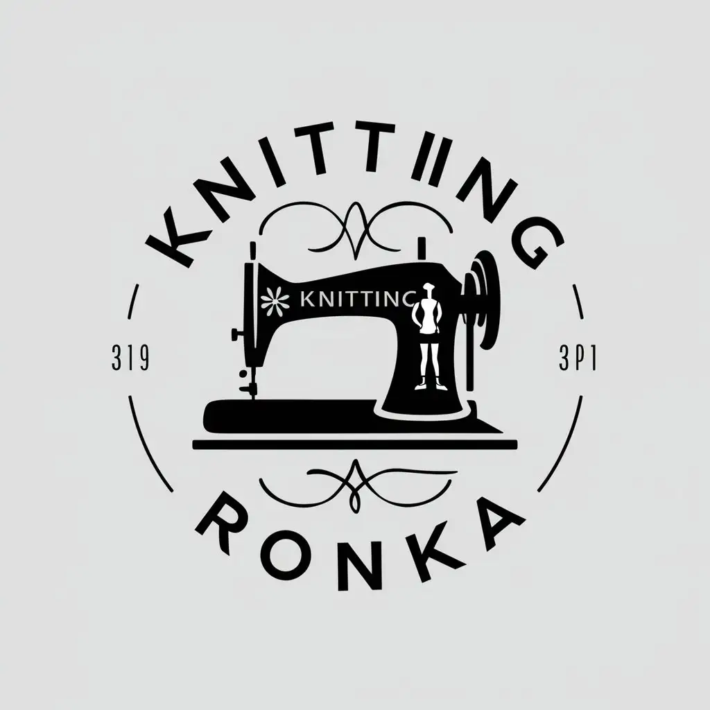 LOGO-Design-for-Knitting-Ronika-Elegant-Sewing-Machine-and-Mannequin-Theme