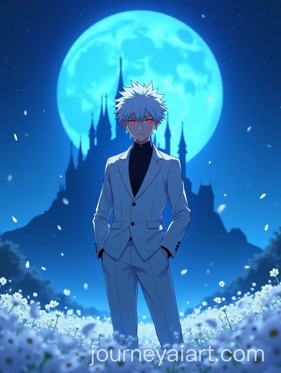 Jujutsu-Kaisen-Character-in-Enchanted-White-Flower-Field-at-Night