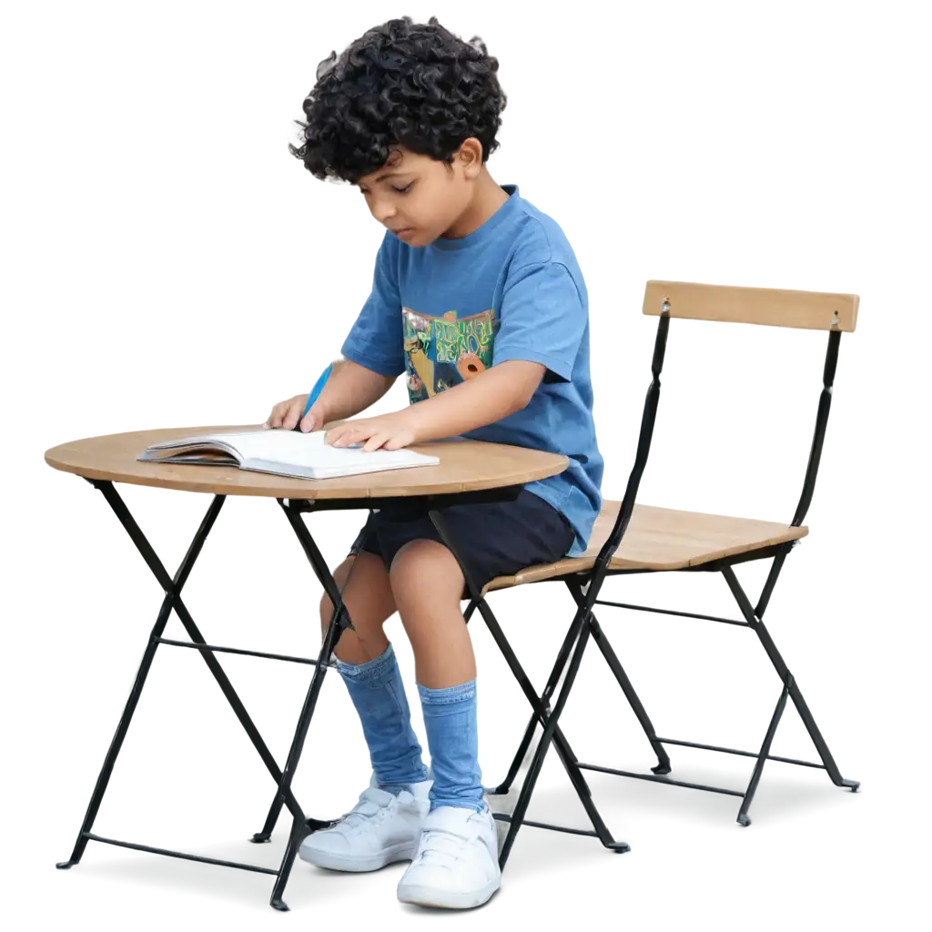 A-Boy-Reading-at-the-Table-PNG-Image-for-HighQuality-Visual-Content