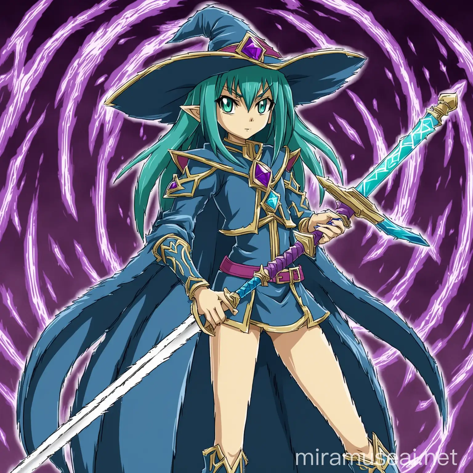 Yugioh Card Lyla the Swordsworn Sorceress as a Femboy