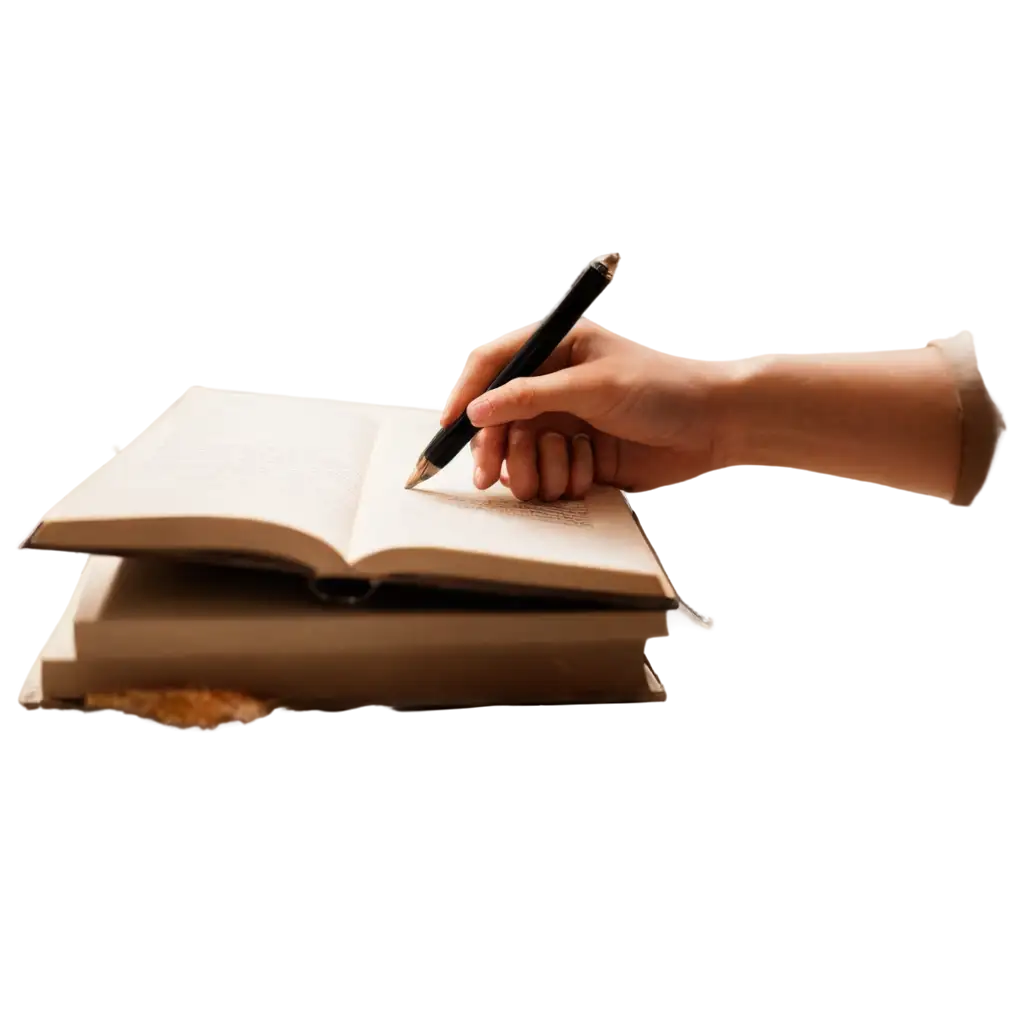MagPNG-Image-Usage-Scenariosical-Hand-Writing-in-Book-with-Pencil-PNG-Image-for-Creative-Design-and-Inspiration