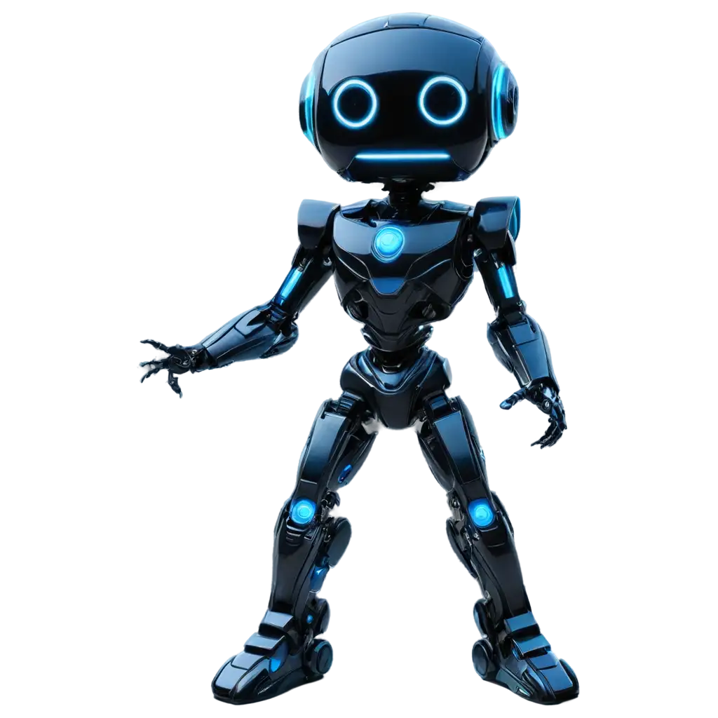 Futuristic-Black-Robot-PNG-with-Glowing-Blue-Eyes-on-Neon-City-Street-HighQuality-Image-for-Advanced-Tech-Designs