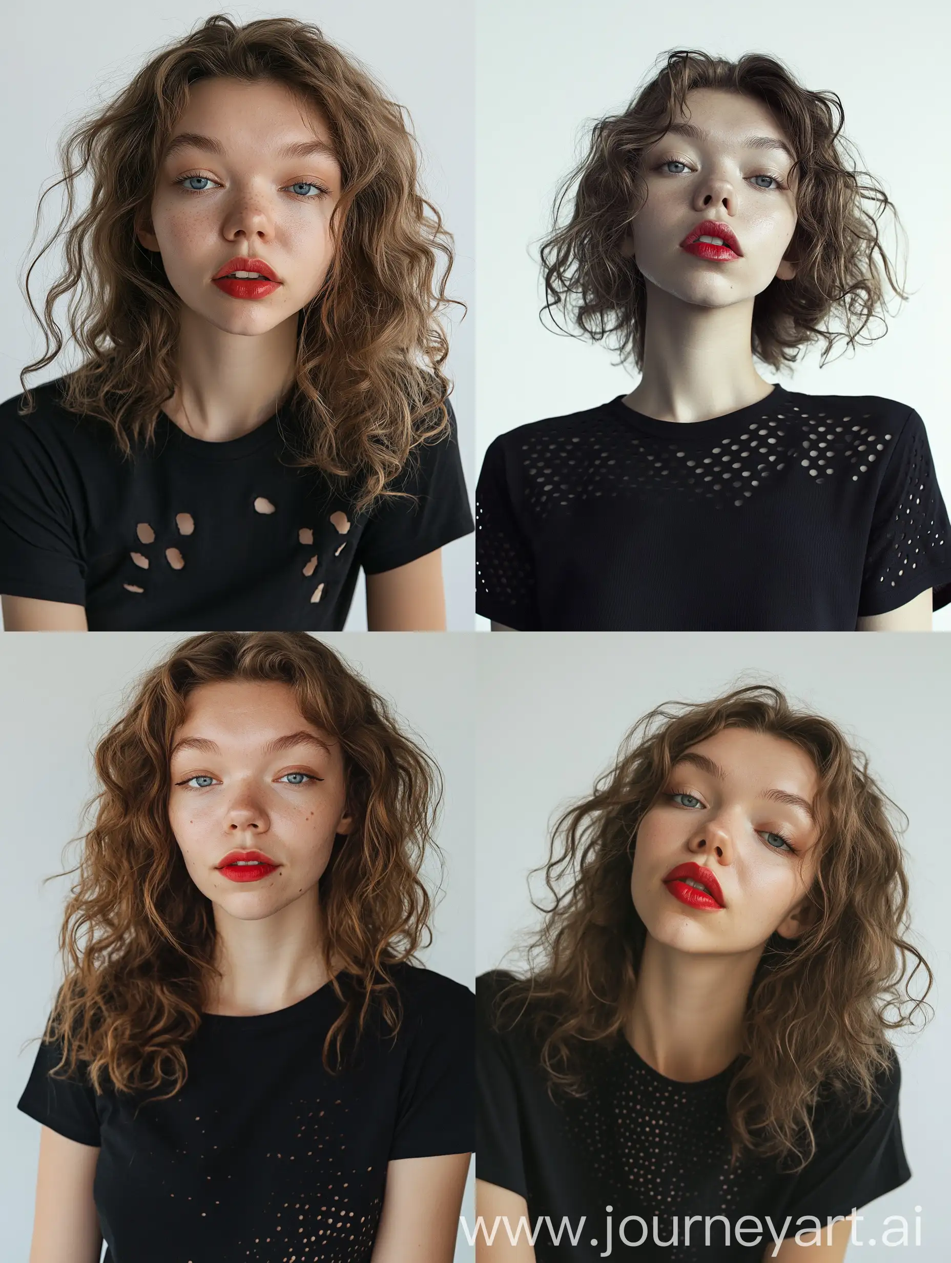 CurvyHaired-Woman-in-Edgy-CutOut-TShirt-Against-a-White-Background