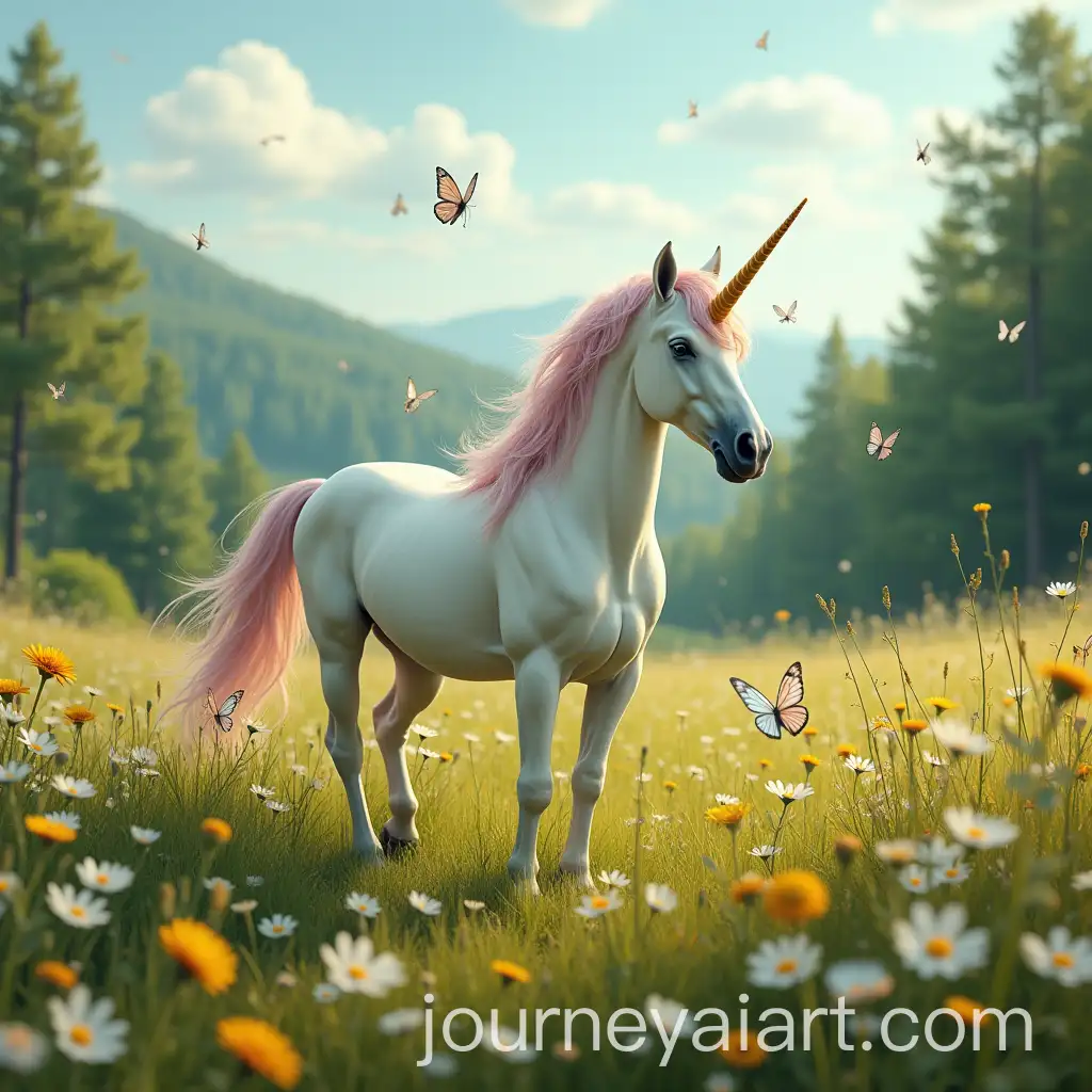 Enchanted-Meadow-Unicorn-Ride-Amidst-Fluttering-Butterflies