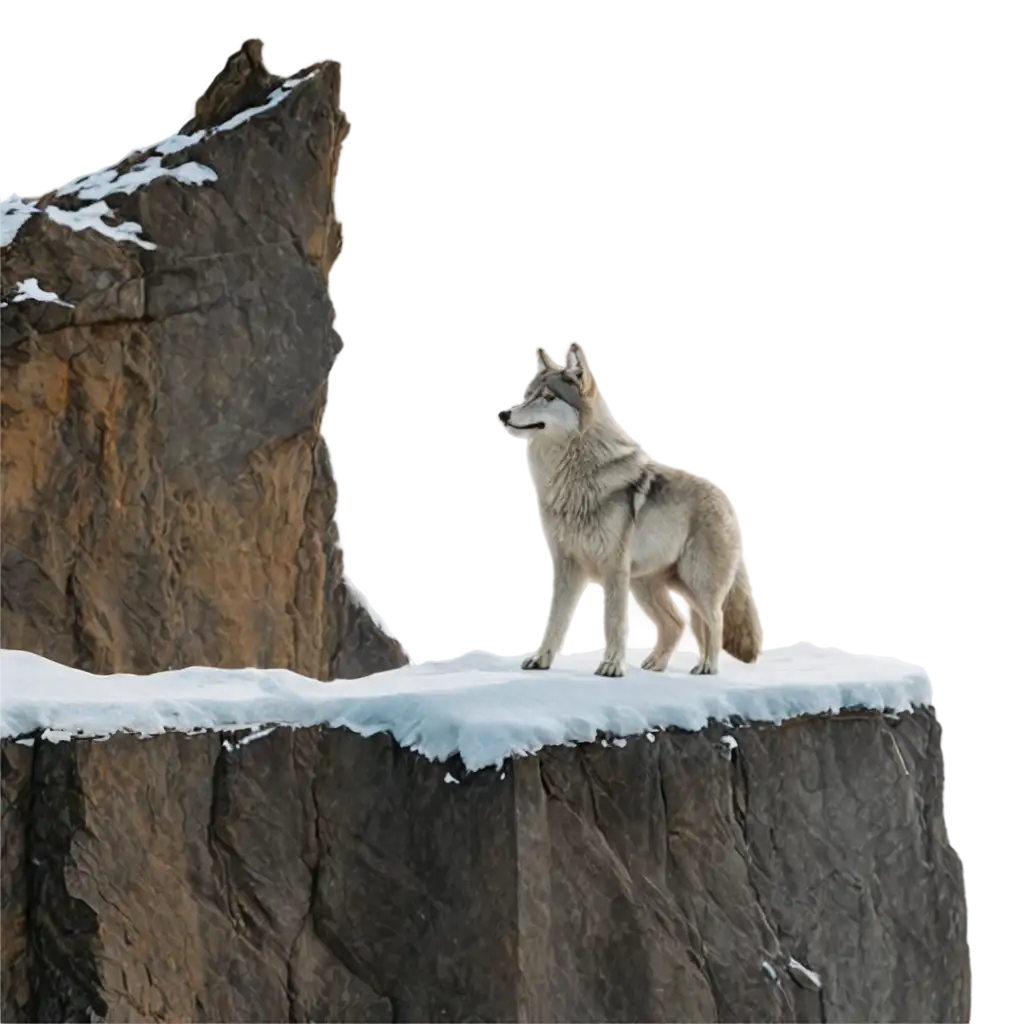 Hyperrealistic-Wolf-on-Cliff-Edge-PNG-Stunning-Snowy-Landscape