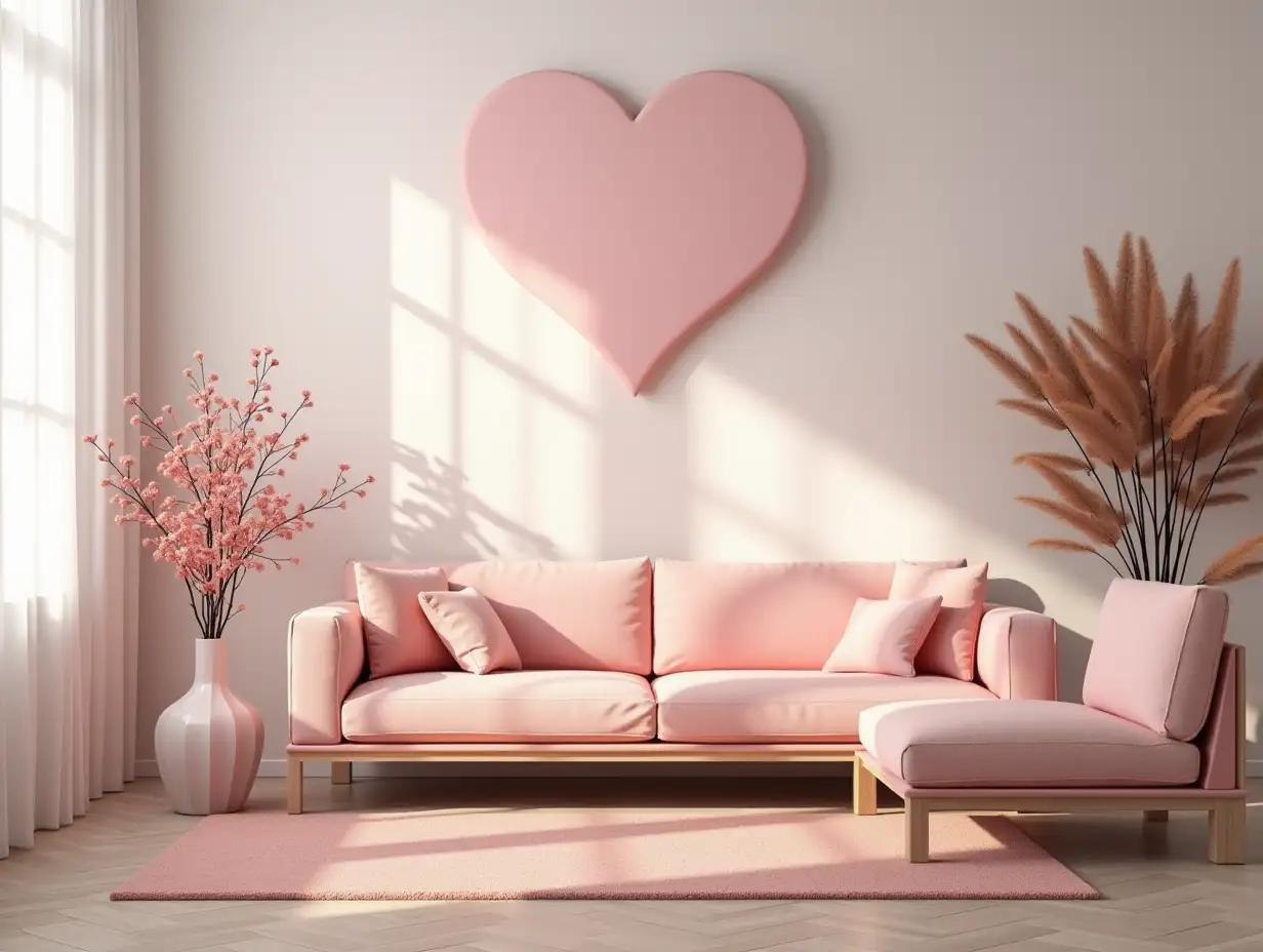 Modern-Minimalist-Living-Room-Adorned-with-Valentines-Day-Decorations