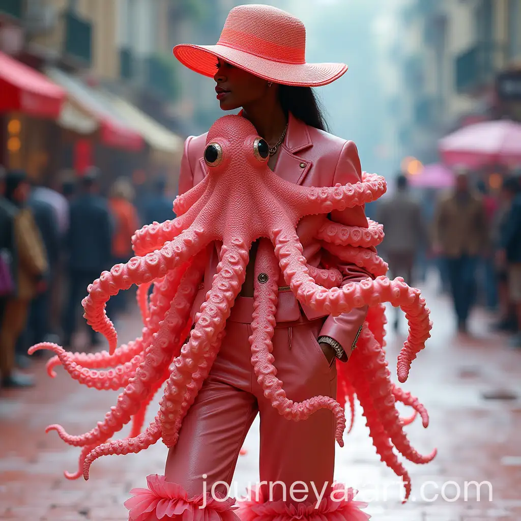 Avant-Garde-Octopus-Redingote-Jacket-with-Ruffle-Pants-and-Lace-Leather-Heels