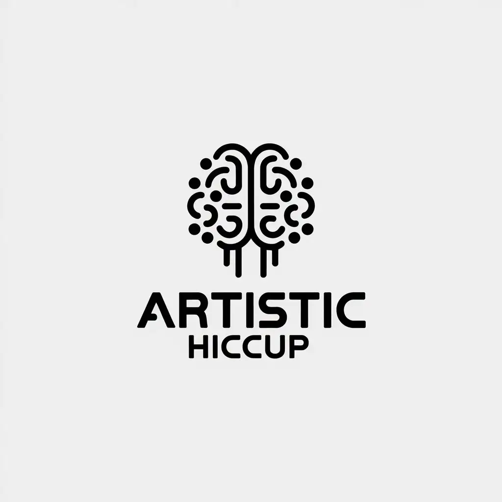 LOGO Design for Artistic Hiccup Minimalistic AI Symbol for Internet Industry with Clear Background